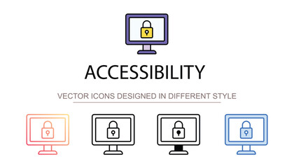 Accessibility icon design with white background stock illustration