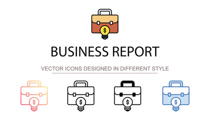 Business Report icon design with white background stock illustration