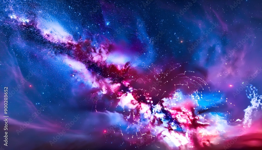 Aufkleber background with nebule in deep space with clouds of gas and dust.
