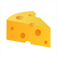 Swiss cheese flat Vector Illustration