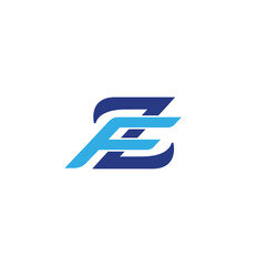 F Z FZ ZF monogram blue logo template