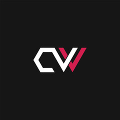Monogram c w cw wc initial bold luxury logo template for gym sport futuristic technology brand business. Combination letter alphabet for personal branding travel fashion beauty