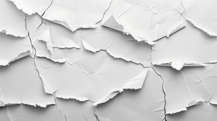 Blank white creased crumpled paper texture background old grunge ripped torn vintage collage posters placard