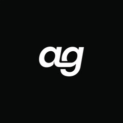 Monogram a g ag ga initial bold luxury logo template for gym sport futuristic technology brand business. Combination letter alphabet for personal branding travel fashion beauty