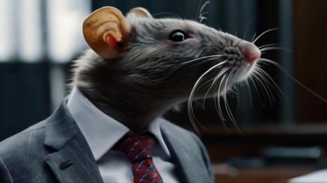 The image of a rat in a tie is used to represent the concept of corrupt politicians