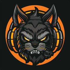 A animal mascot gaming logo 