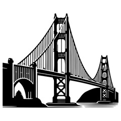 Golden Gate Bridge Illustration.