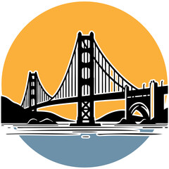 Golden Gate Bridge Illustration.