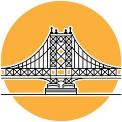 Iron Bridge Outline Illustration.