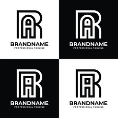 Letters RA Monogram Logo, suitable for any business with RA or AR initials