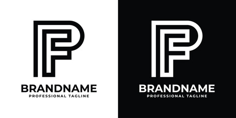 Obraz premium Letters PF Monogram Logo, suitable for any business with PF or FP initials