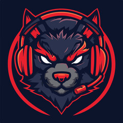 A animal mascot gaming logo 