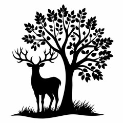 silhouette of a deer