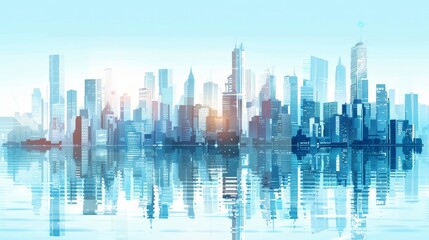 Fototapeta premium Background of a contemporary city with skyscrapers