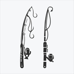 Fishing Rod Fishing Logo Fishing Monogram Fishing Design Fishing Vector logo 
