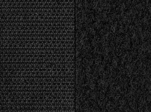 Background, texture. Black textile fastener on both sides, studio shot, close-up.