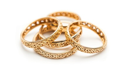 rings isolated on a white background, for wedding announcements or jewelry advertisements with this inviting photo.