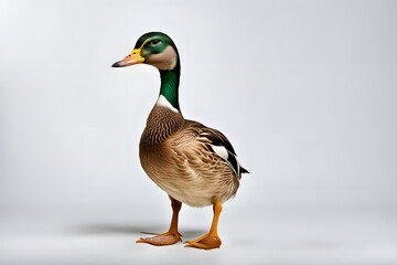 Obraz premium Duck standing against white background, Ai Generated