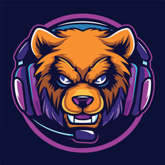 A animal mascot gaming logo 