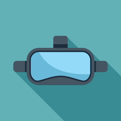 Vr goggles projecting blue light simulating an immersive virtual reality experience