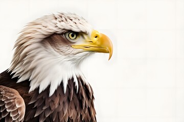 Obraz premium Eagle standing against white background. Ai Generated
