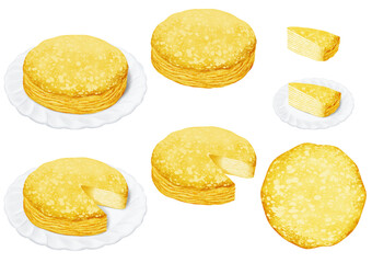 ベクター　ミルクレープ　ホールとカット　クレープ１枚