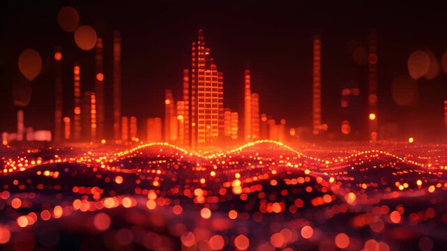 a city in the color of burning fire