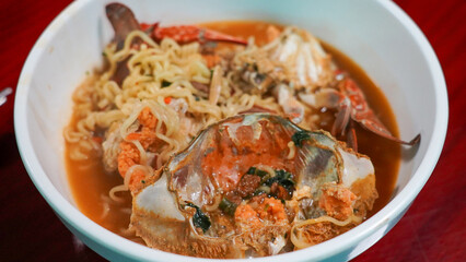 Ramen made with a lot of crab