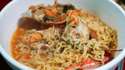 Ramen made with a lot of crab