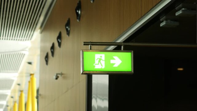 emergency exit door inside of a building 