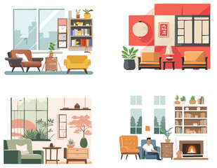 living room and furniture