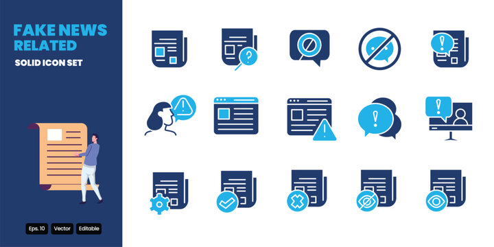 Fake News Related colored icon vector design good for web and mobile app