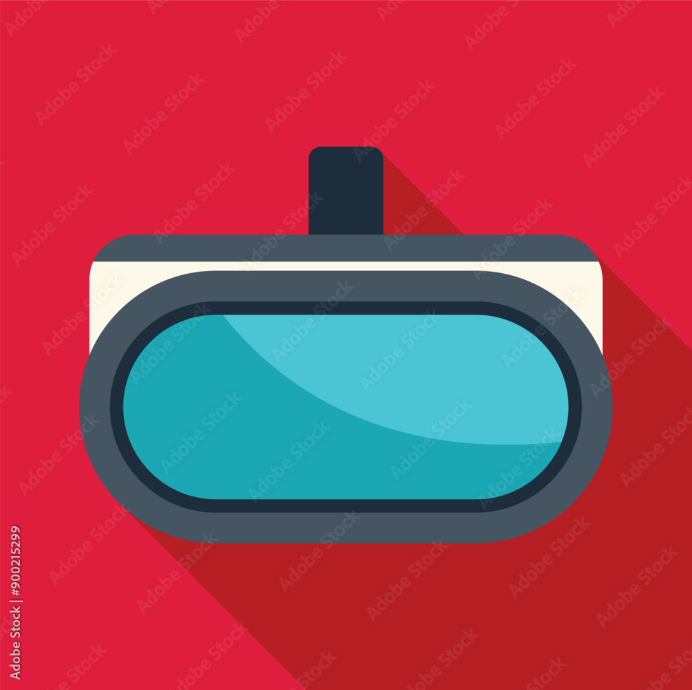 Poster virtual reality headset showing augmented reality experience with a bright screen