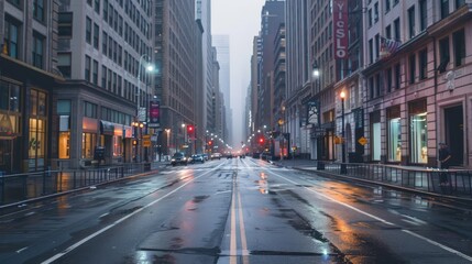 Obraz premium distante city street 