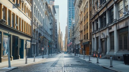 Obraz premium distante city street 