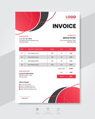 Corporate business invoice template design in modern and unique shapes
