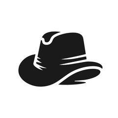 Clean Black and white vector silhouette of a Hat on white background