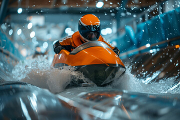 A Bobsledder Races Through a Frothy Tunnel of Ice