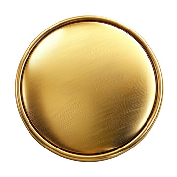 3d gold metal button