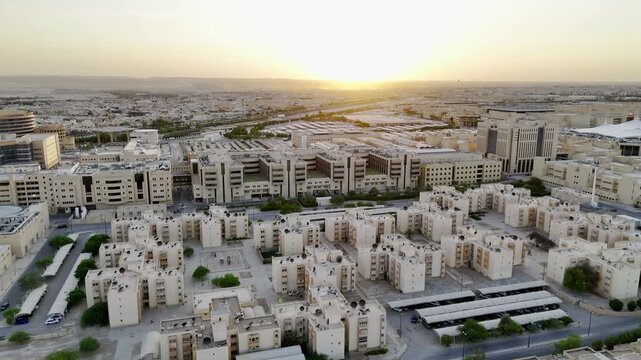 Residential area of Saudi Arabia on the Sunset 