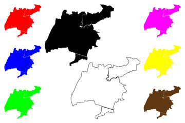 Korolyov City (Russian Federation, Russia, Moscow Oblast) map vector illustration, scribble sketch City of Korolev or Kaliningrad map