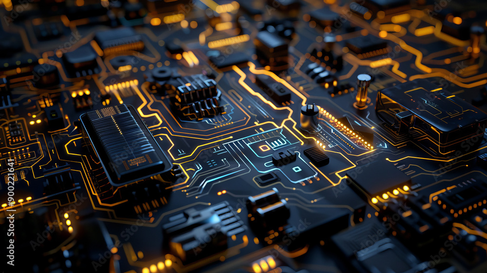 Poster ai circuit design, a combination of machine learning and advanced network technology.