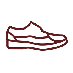 Boot Vector Line Maroon Design