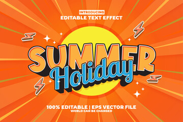 Summer holiday editable text effect in new modern trend style