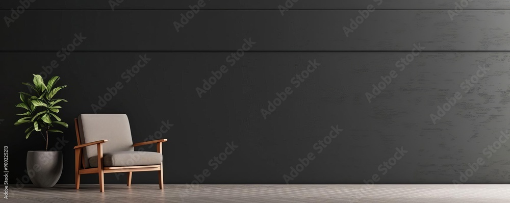 Poster sharp geometric patterns as a backdrop in an elegant setting, side view, emphasizing sophisticated d