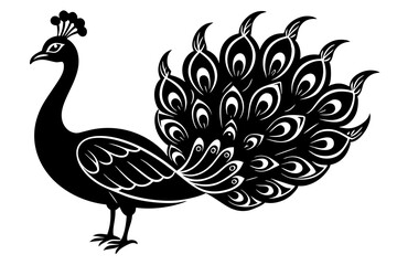 
Peacock bird vector silhouette, Peacock bird icon vector illustration






