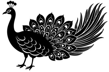 
Peacock bird vector silhouette, Peacock bird icon vector illustration






