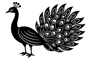 
Peacock bird vector silhouette, Peacock bird icon vector illustration







