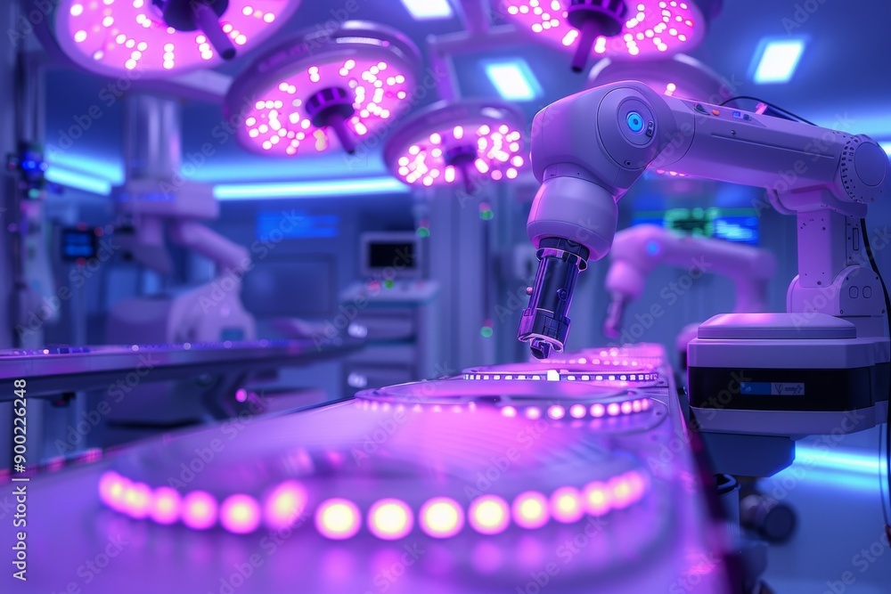 Aufkleber neon heart with stethoscope on a dark background representing the connection between healthcare tech