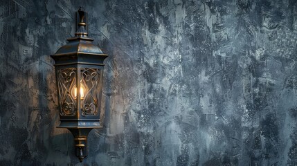 Fototapeta premium Antique lantern mounted on the wall